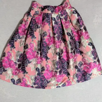 야마다야) Grand Table 꽃무늬 플레어 스커트 파랑 핑크 계열
