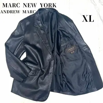 [ 레어 사이즈 XL ] 앤드류 뉴욕 가죽 테일러드 자켓 블랙
