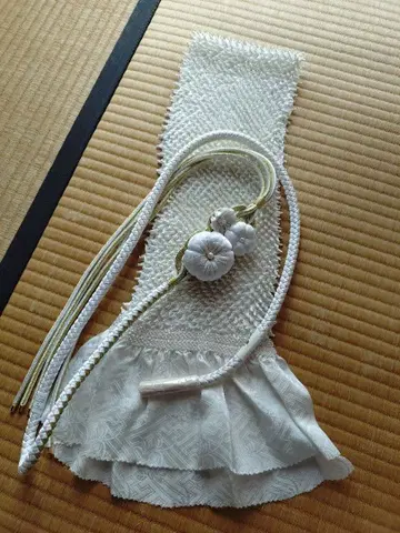 총 조임 후리소데용 허리띠 오비 장식 천 세트 화이트 화이트