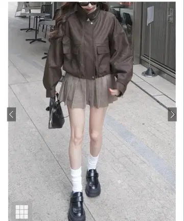 GRL 가죽 자켓 옷깃 2웨이