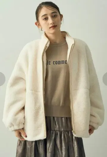 YECCA VECCA 테디 보아 블루종 화이트