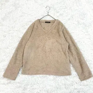FORTUNE COOKIES 샤기 니트 V넥 L 베이지 복슬복슬