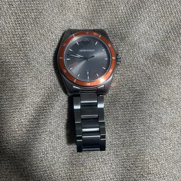 EMPORIO ARMANI 아날로그 손목시계 그레이/오렌지