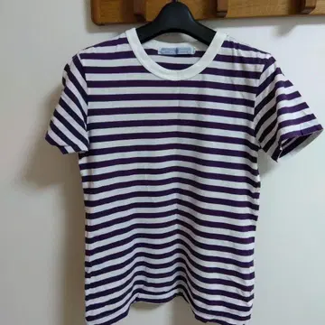 올드맨즈 퍼플 보더 반팔 T셔츠 L 사이즈