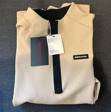 [택 포함 새상품] BRIEFING 베이지 하프 지퍼