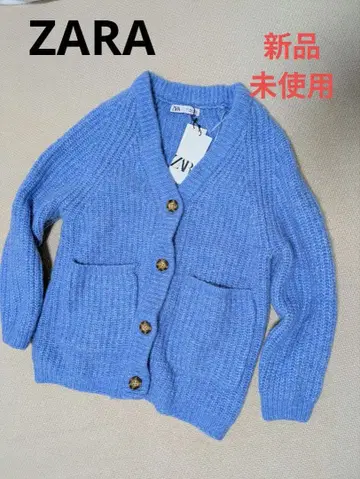 ZARA 자라 페일 블루 멜란지 가디건 미사용 새상품 S 루즈핏