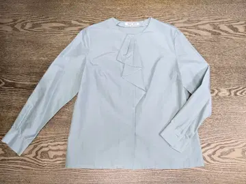 HANAEMORI 라이트 그린 긴팔 블라우스 사이즈 40 코튼 실크