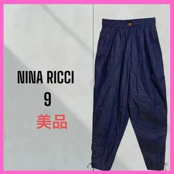 새상품급 [NINA RICCI] 사루엘 데님 팬츠 밑단 니트 성숙 캐주얼