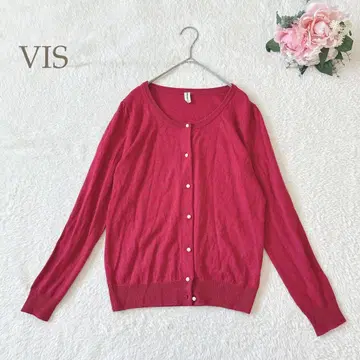 비스 긴팔 가디건 펄 버튼 라운드넥 모 소재 성숙 큐트