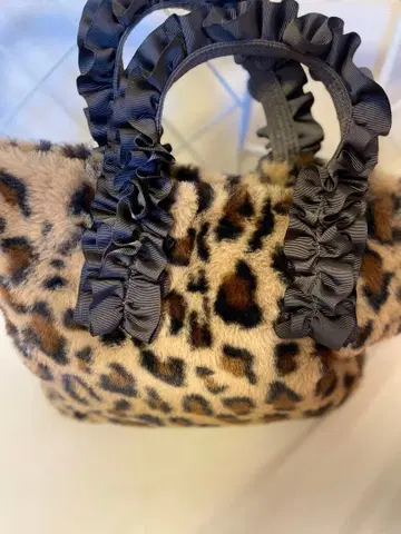 레오파드 리본 백