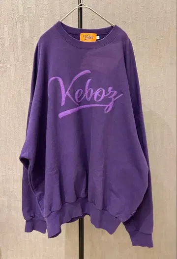 KEBOZ 케보즈 맨투맨 L 빅 로고 자수 로고 퍼플
