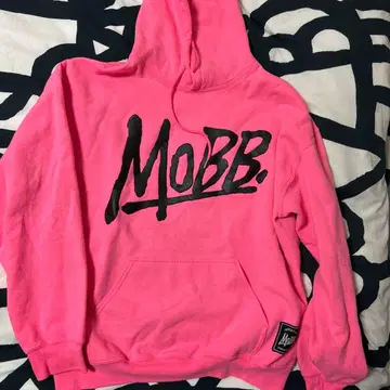MOBB 핑크 후드 부착 후드티 L