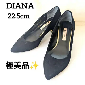 새상품급 DIANA 블랙 스웨이드 펌프스 22.5cm