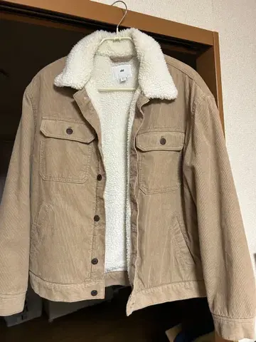 H&M 베이지 코듀로이 플리스 자켓 L
