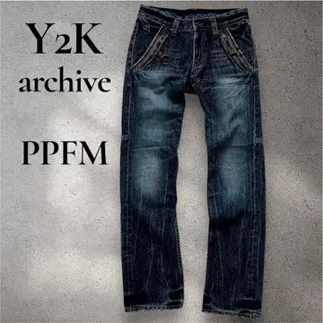PPFM Y2K archive 데님 기믹 히게 가공 빈티지 가공