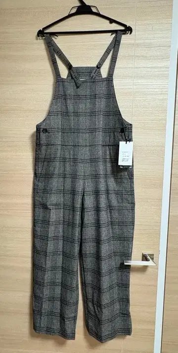 LE GLAZIK 그레이 체크 살로펫 오버롤