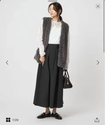 블랙 플레어 롱 스커트