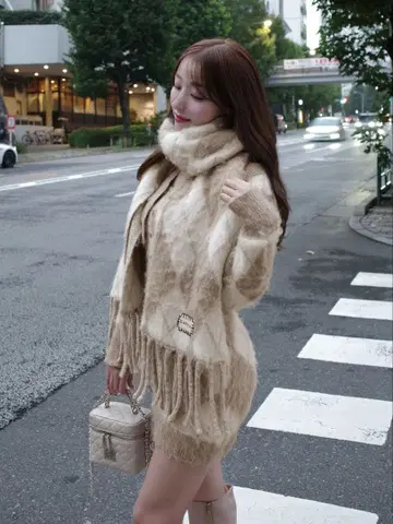 Darich 아가일 니트 앙상블 머플러만