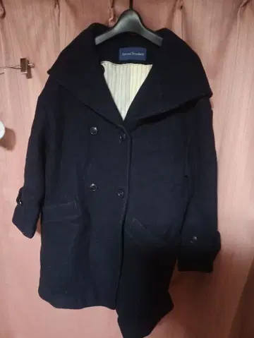 Journal Standard 두께감 있는 멜톤 피 코트 빅 실루엣