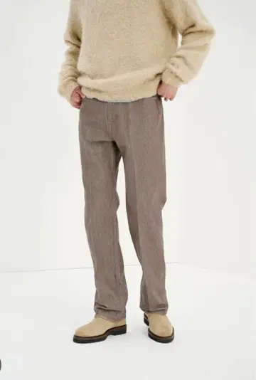 AURALEE HARD TWIST BROWN DENIM 5P PANTS