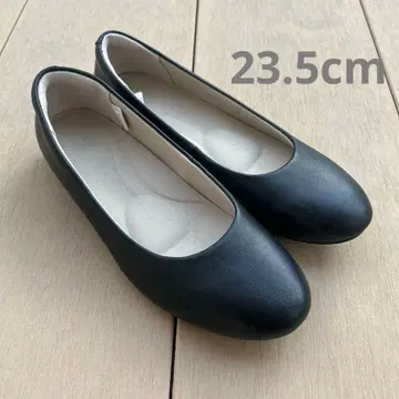 새상품급 무인양품 펌프스 플랫슈즈 23.5cm 블랙