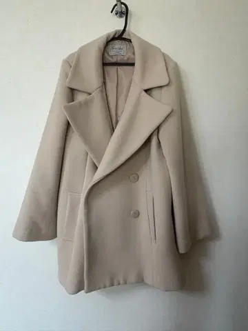 Snidel 베이지 피 코트 울 혼방