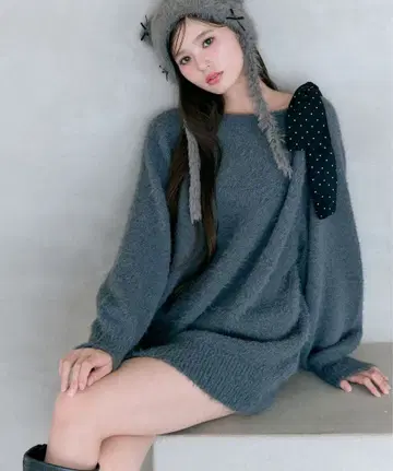 OLIVEdesOLIVE melty ribbon knit onepiece
