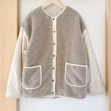 루피리안 보아 코트 리버서블 코트 나츄란