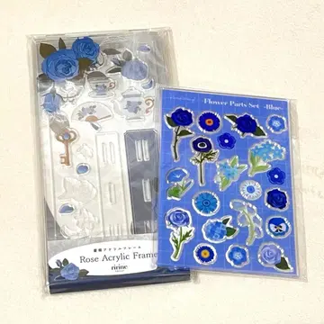 후쿠야 온라인 블루 장미 아크릴 프레임 플라워 부품