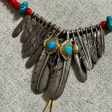 상금 금줄 터콰이즈 페더 좌우 세트