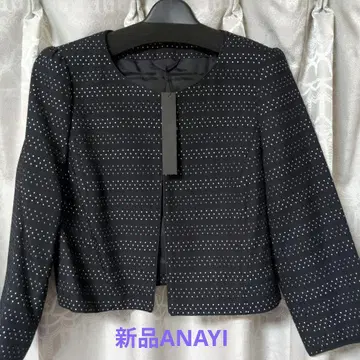 [ 새상품 ] ANAYI 노카라 자켓 블랙 도트 무늬