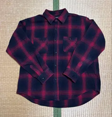 슈가케인 헤비 플란넬 셔츠 옴브레 체크 셔츠