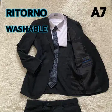 RITORNO 리틀노 아오야마 양복 세탁 가능 비즈니스 정장 A7 블랙