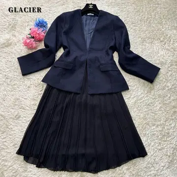 빅 사이즈 그라시아 엄마 여성 수트 노카라 자켓 플리츠 스커트 XL