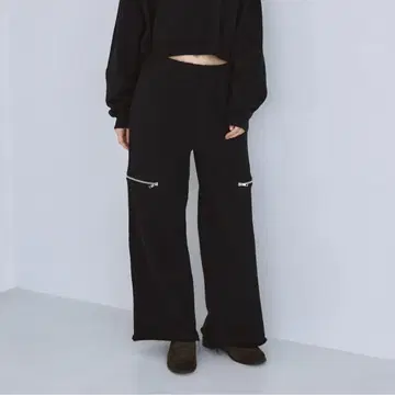 새상품급 시루무린 Heavy Sweat Side Zip 컷 팬츠