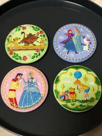 디즈니 자수 캔뱃지 세트