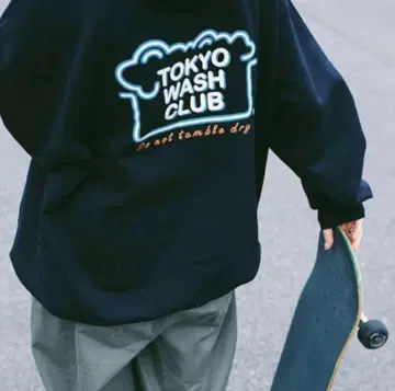 TOKYO WASH CLUB 블랙 후드티