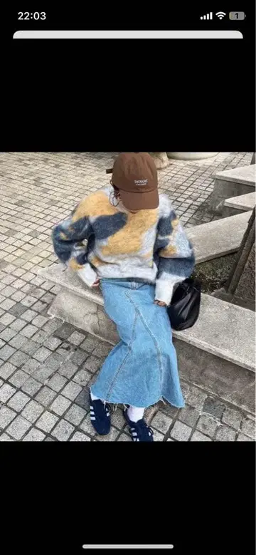 Ungrid 샤기 자카드 니트