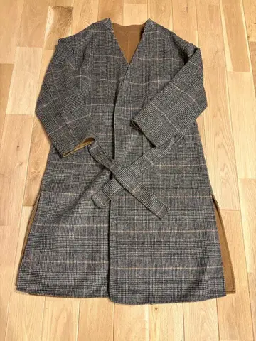 nano universe 리버 체크 오버코트