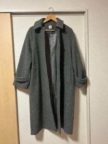 ungrid 스탠칼라 체크 코트