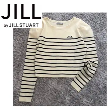 JILL by JILL STUART 로고 보더 크롭 니트