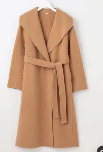 카멜 롱 코트 허리 벨트 포함