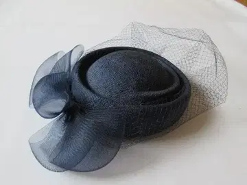 다크 네이비 파나마 토크 모자 파티 포멀