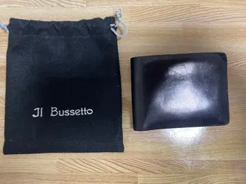 JI Bussetto 이단 접이식 지갑 블랙 일 부세토