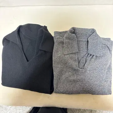 워셔블 니트 리브 폴로 스웨터 UNIQLO