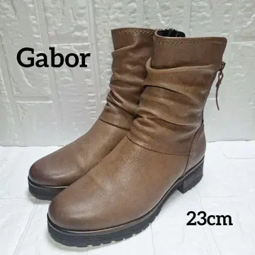 [컨디션 최상] Gabor 가볼 브라운 가죽 사이드 지퍼 부츠 23cm