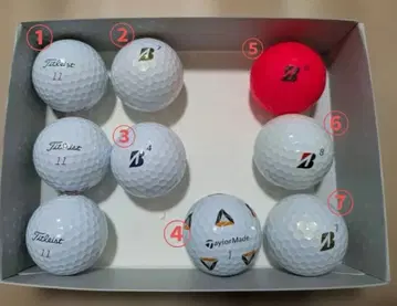 새상품급 골프공 9개 세트 화이트 레드