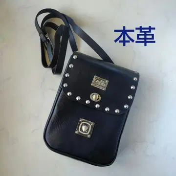 미사용 천연 가죽 스터드 숄더 백 B153