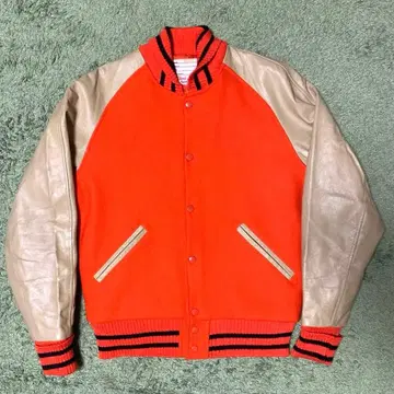 Climb High 가죽 바시티 자켓 38 사이즈 오렌지