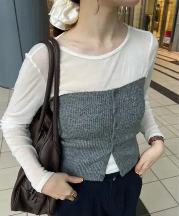 LOWRYS FARM 니트 베어 뷔스티에